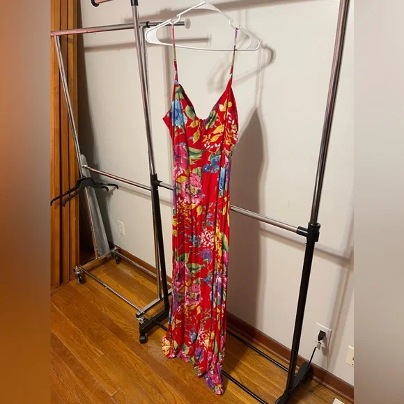 Lulus red floral sleeveless maxi dress, size xxl, like new - Picture 2 of 4